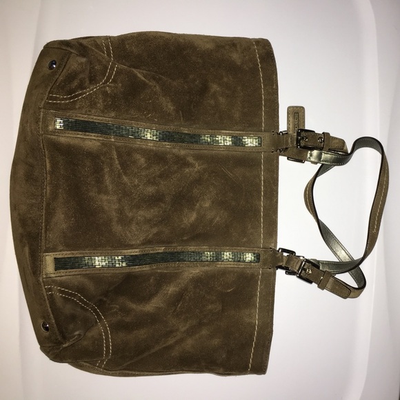 Coach Suede Beaded Tote - Picture 5 of 7